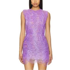 Bronx and Banco Lilac  
Wayla Dress beaded mini purple party Revolve $1200 M